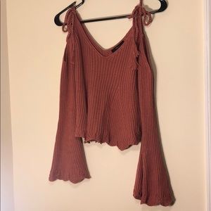 Cold shoulder sweater